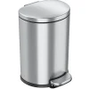 SoftStep Semi-Round Stainless Steel Step Trash Can with Hinged Lid, 1.85 Gallon (IP02DSS)<iTouchless Sale