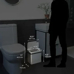 Stainless Steel Sensor Trash Can Combo Pack, Silver, 13 gal. and 2.5 gal (CDZT1302SS)<iTouchless Online