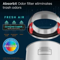 Stainless Steel 13 Gallon Dual-Deodorizer Round Open Top Trash Can<iTouchless