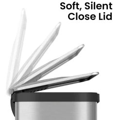 Stainless Steel Step Trash Can, Silver, 18 gal. (PC18SN)<iTouchless Discount