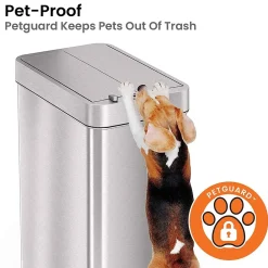 Stainless Steel Wings Open Lid Sensor Trash Can with AbsorbX Odor Control, Silver, 13 gal. (WS13RSL)<iTouchless Outlet