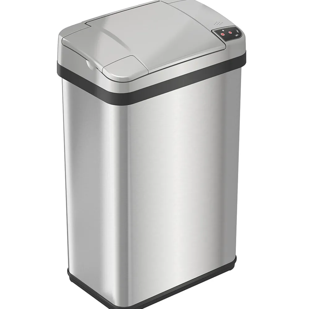 Stainless Steel Bathroom Sensor Trash Can with AbsorbX Odor Control System and Fragrance, Silver, 4 Gal. (MT04SS)<iTouchless Outlet