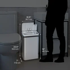 Stainless Steel Bathroom Sensor Trash Can with AbsorbX Odor Control System and Fragrance, Silver, 4 Gal. (MT04SS)<iTouchless Outlet
