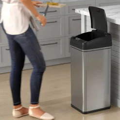 Stainless Steel Sensor Trash Can, 13 Gallon, Silver (DZT13)<iTouchless Outlet