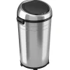 Stainless Steel Round Sensor Trash Can with AbsorbX Odor Control System and Wheels, 23 Gal., Silver (IT23RC)<iTouchless Clearance