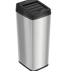Stainless Steel Sliding Lid Sensor Trash Can with AbsorbX Odor Control System, 14 Gal., Silver(IT14SC)<iTouchless