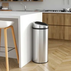 Stainless Steel Round Sensor Trash Can with AbsorbX Odor Control System, 13 Gal., Silver (IT13RCB)<iTouchless Discount