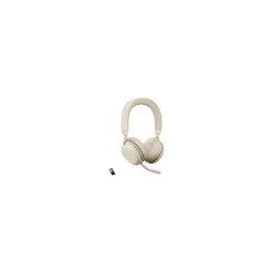 Best jabra Evolve2 75 Active Noise Canceling Bluetooth Stereo On Ear Mobile Headset, USB-A, MT Certified, (27599-999-998) Beige