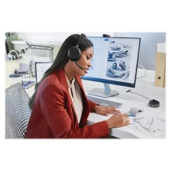 Clearance jabra Evolve2 75 Wireless Noise Canceling Bluetooth Stereo Mobile On Ear Headset, USB-A, Black (27599-999-989)
