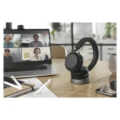 Best jabra Evolve2 75 Wireless Noise Canceling Bluetooth Stereo Mobile On Ear Headset, USB-C, Black (27599-989-899)