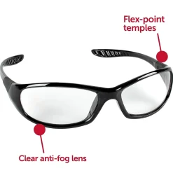 HellRaiser Jackson Safety® Eyewear, V40 ®, Clear Anti-Fog Lense, Black Frame