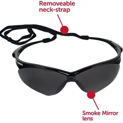 KleenGuard Jackson Safety Nemesis Polycarbonate Safety Glasses, Smoke Mirror Lens (25688)
