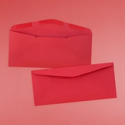 Hot JAM Paper #9 Business Colored Envelopes, 3.875 x 8.875, Red Recycled, 25/Pack (1532900)