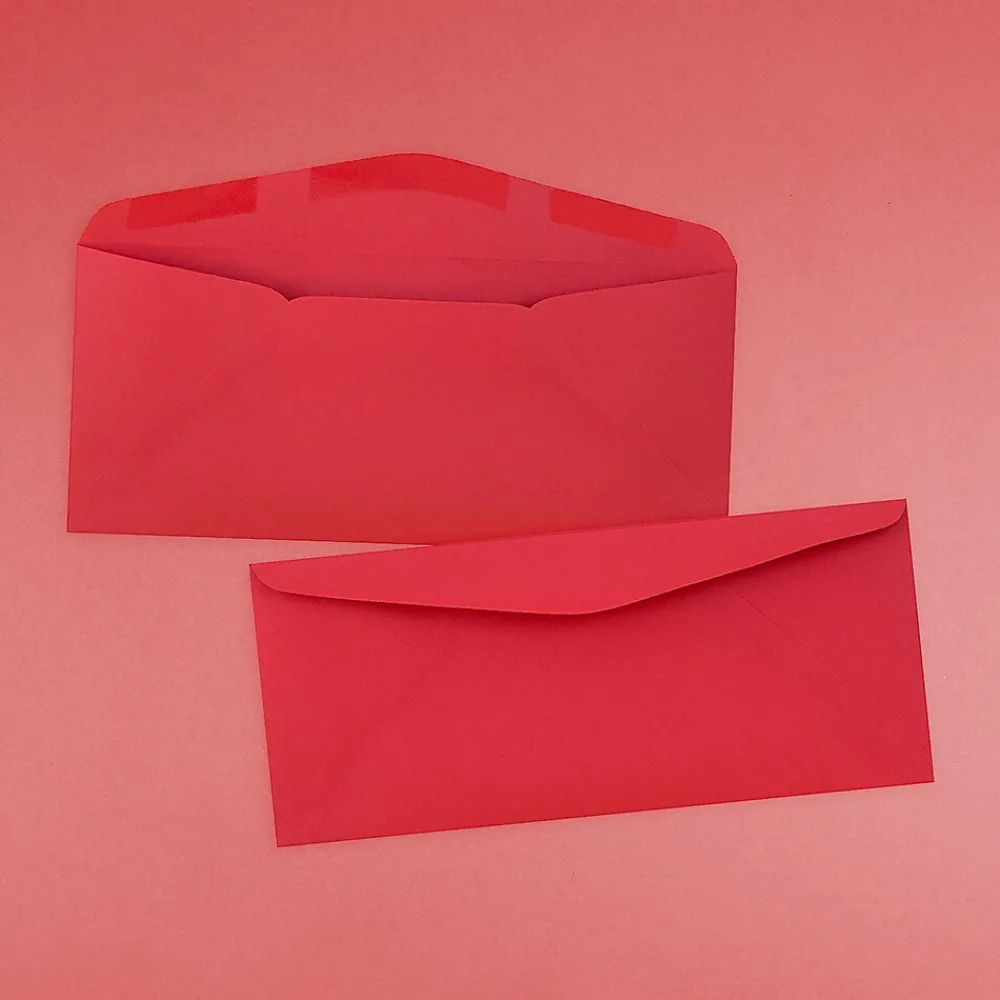 Hot JAM Paper #9 Business Colored Envelopes, 3.875 x 8.875, Red Recycled, 25/Pack (1532900)