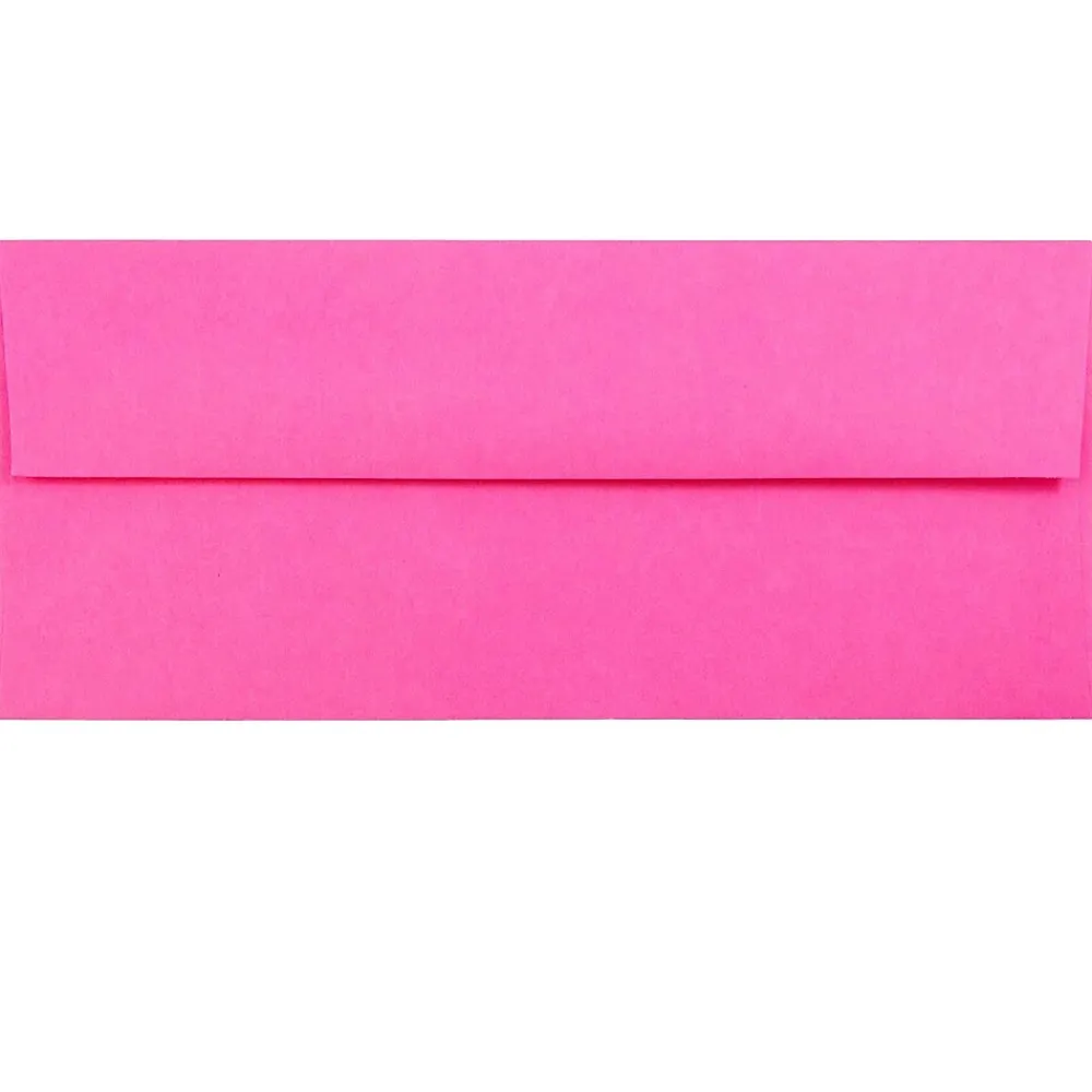 Outlet JAM Paper #10 Business Envelopes, 4 1/8" x 9 1/2", Ultra Fuchsia Pink, 100/Pack (15847d)