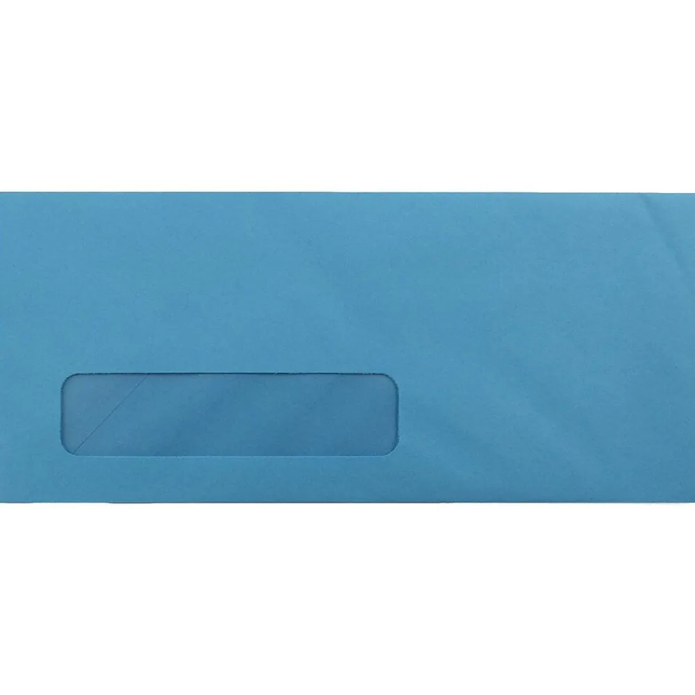 Online JAM Paper #10 Business Window Envelope, 4 1/8" x 9 1/2", Blue, 50/Pack (5156476I)
