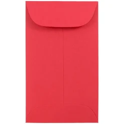 New JAM Paper #3 Coin Business Colored Envelopes, 2.5 x 4.25, Red Recycled, 25/Pack (356730541)