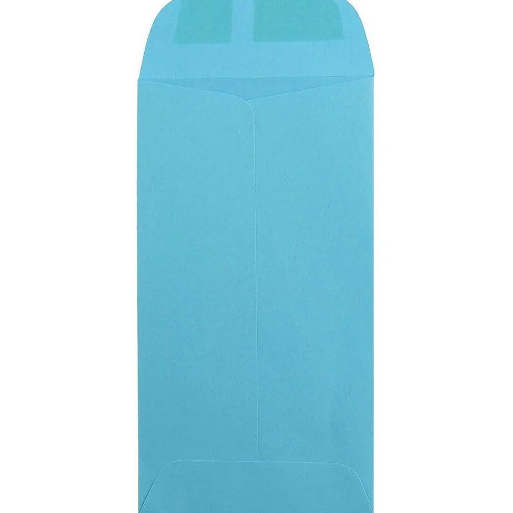 JAM Paper #7 Coin Business Colored Envelopes, 3.5 x 6.5, Blue Recycled, 50/Pack (1526764I)