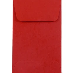 New JAM Paper ® #1 Coin Business Colored Envelopes, 2.25 x 3.5, Red Recycled, 100/Pack (356730632F)