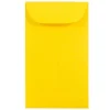 Clearance JAM Paper #6 Coin Business Colored Envelopes, 3.375 x 6, Yellow Recycled, 50/Pack (356730557i)
