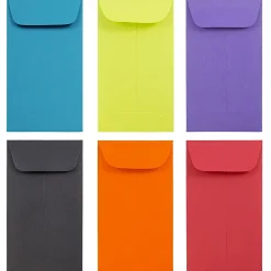 Hot JAM Paper #6 Coin Business Colored Envelopes, 3.375 x 6, Assorted Colors, 150/Pack (3567306assrt)