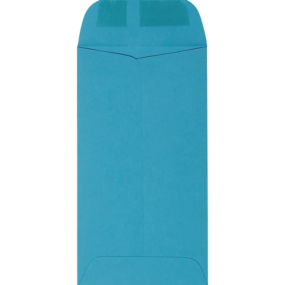 New JAM Paper #7 Coin Envelopes, 3 1/2" x 6 1/2", Blue, 100/Pack (1526764d)