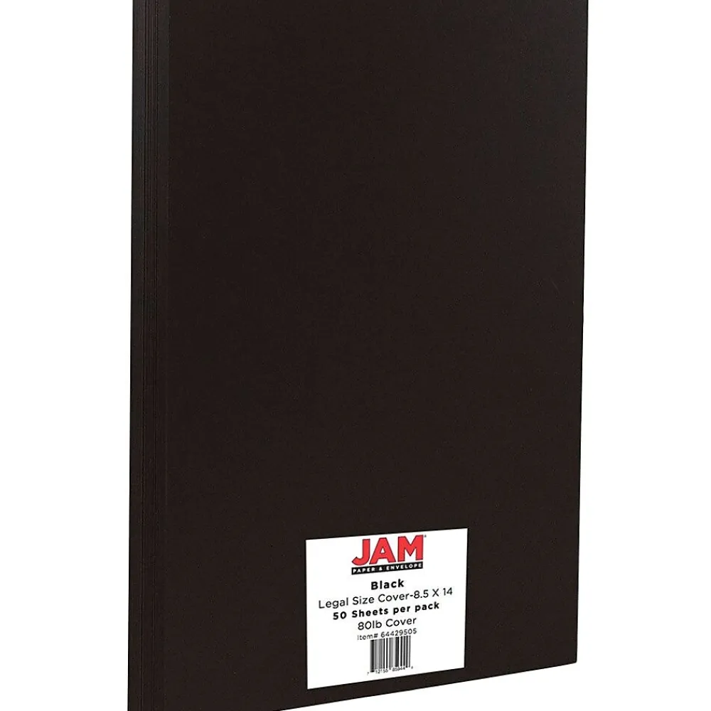 Card Stock*JAM Paper 80 lb. Cardstock Paper, 8.5" x 14", Black, 50 Sheets/Pack (64429505)