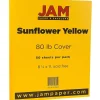 Card Stock*JAM Paper 80 lb. Cardstock Paper, 8.5" x 11", Sunflower Yellow, 50 Sheets/Pack (16729203)