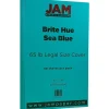 Card Stock*JAM Paper 65 lb. Cardstock Paper, 8.5" x 14", Brite Hue Sea Blue, 50 Sheets/Pack (16730935)