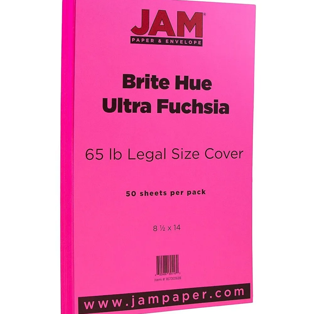 Card Stock*JAM Paper 65 lb. Cardstock Paper, 8.5" x 14", Ultra Fuchsia Pink, 50 Sheets/Pack (16730928)
