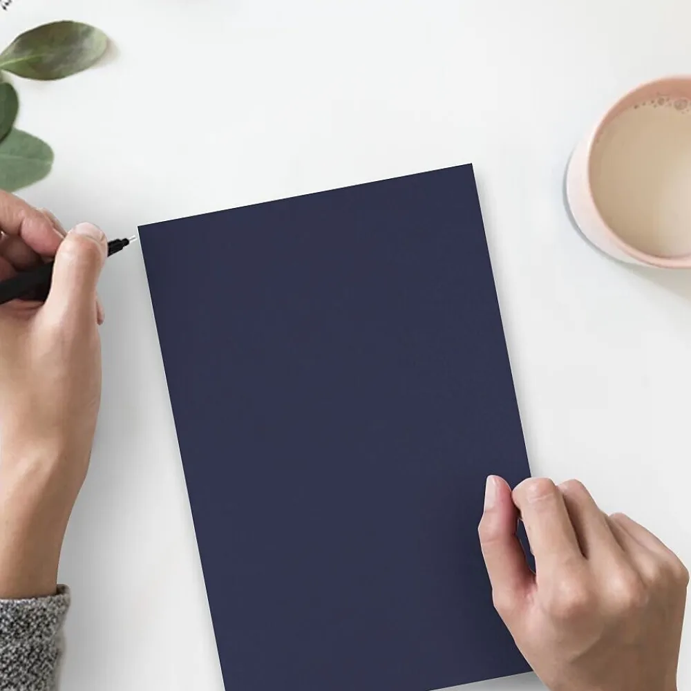 Card Stock*JAM Paper 80 lb. Cardstock Paper, 8.5" x 11", Navy Blue, 50 Sheets/Pack (LEBA242)