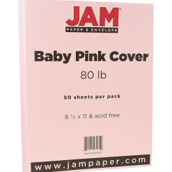 Card Stock*JAM Paper 80 lb. Cardstock Paper, 8.5" x 11", Baby Pink, 50 Sheets/Pack (5155791)