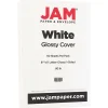 Card Stock*JAM Paper 80 lb. Cardstock Paper, 8.5" x 11", White Glossy, 50 Sheets/Pack (01034702F)