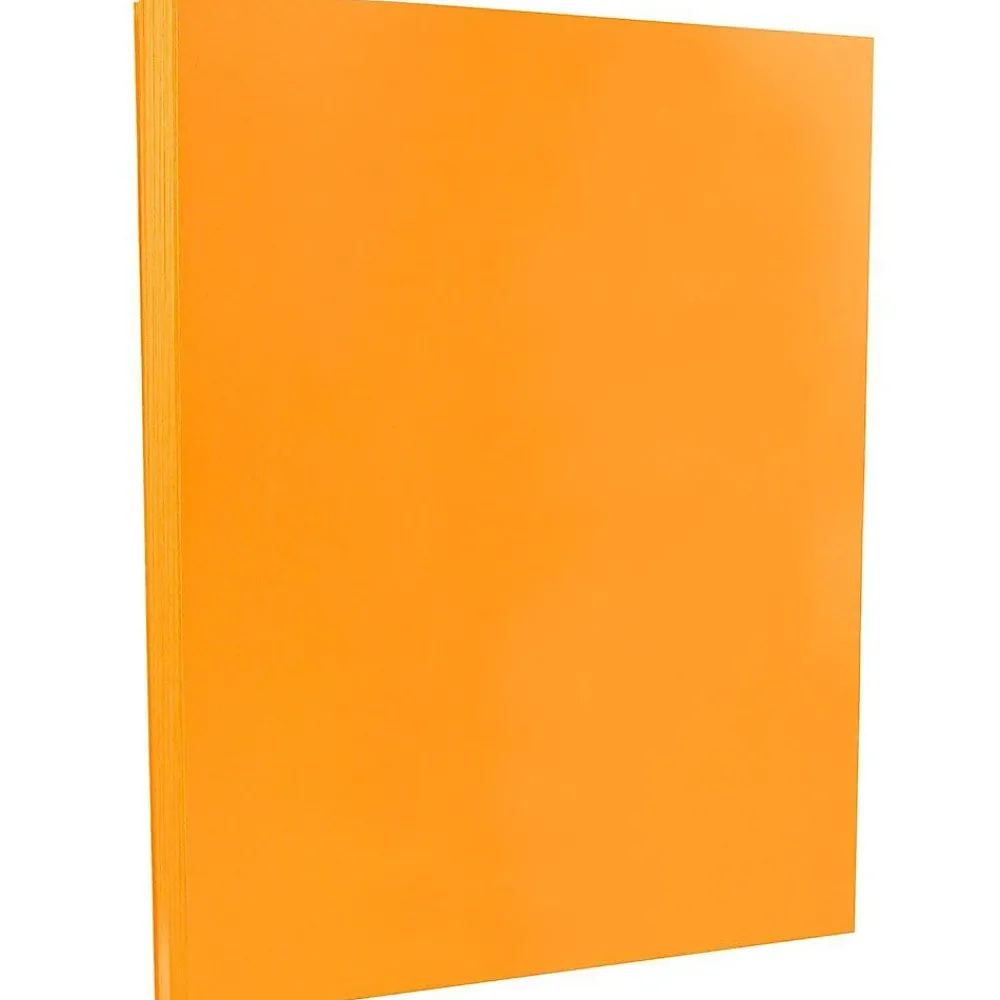 Card Stock*JAM Paper 65 lb. Cardstock Paper, 8.5" x 11", Ultra Orange, 50 Sheets/Pack (151027)