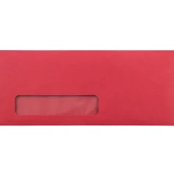 Best JAM Paper #10 Window Envelope, 4 1/8" x 9 1/2", Red, 50/Pack (1531052I)