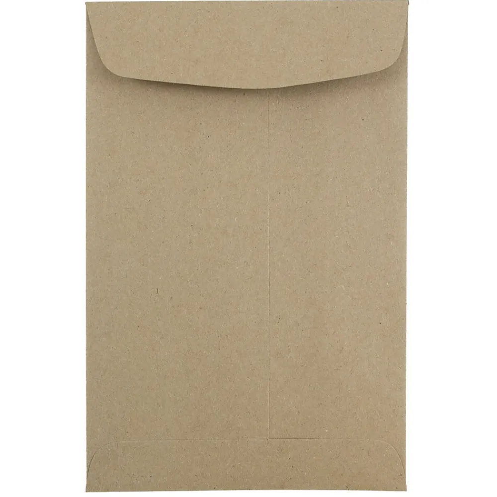 Clearance JAM Paper 6 x 9 Kraft Open End Catalog Envelopes, Brown Kraft Paper Bag, 100/Pack (51286524)