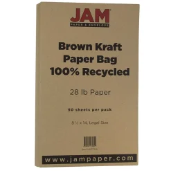 Multipurpose Paper*JAM Paper 8.5" x 14" Multipurpose Paper, 28 lbs., Brown Kraft Paper Bag, 50 Sheets/Pack (463117506)
