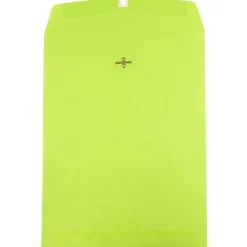 Clearance JAM Paper 10 x 13 Open End Catalog Colored Envelopes with Clasp Closure, Ultra Lime Green, 50/Pack (v0128186i)