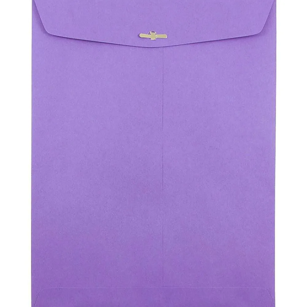 Best JAM Paper 10 x 13 Open End Catalog Colored Envelopes with Clasp Closure, Violet Purple Recycled, 25/Pack (v0128182a)