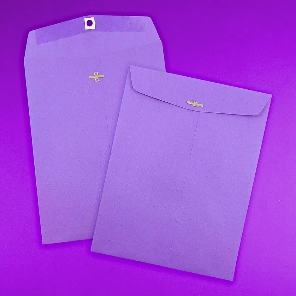 Best JAM Paper 10 x 13 Open End Catalog Colored Envelopes with Clasp Closure, Violet Purple Recycled, 25/Pack (v0128182a)