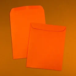 Online JAM Paper 9 x 12 Open End Catalog Colored Envelopes, Orange Recycled, 50/Pack (80410i)
