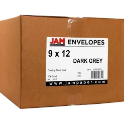 Clearance JAM Paper 9 x 12 Open End Catalog Envelopes, Dark Grey, 50/Pack (21285783i)