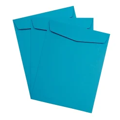 Outlet JAM Paper 10 x 13 Open End Catalog Colored Envelopes, Blue Recycled, 25/Pack (87725a)