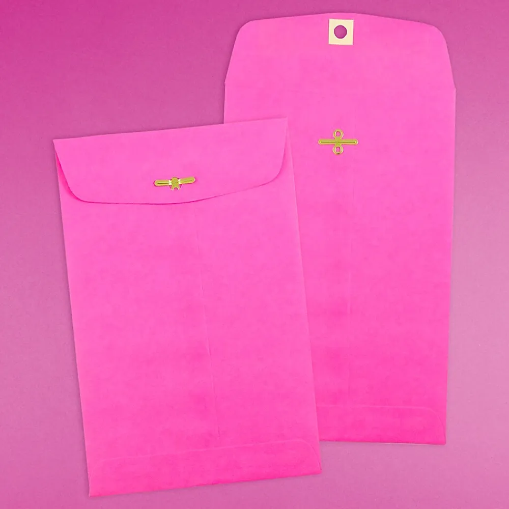 Hot JAM Paper ® 6 x 9 Open End Catalog Colored Envelopes with Clasp Closure, Ultra Fuchsia Pink, 25/Pack (900909024F)