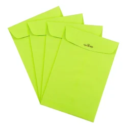 Online JAM Paper ® 6 x 9 Open End Catalog Colored Envelopes with Clasp Closure, Ultra Lime Green, 25/Pack (V0128133F)