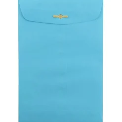 Clearance JAM Paper 6 x 9 Open End Catalog Colored Envelopes with Clasp Closure, Blue Recycled, 100/Pack (V0128123)