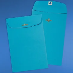 Clearance JAM Paper 6 x 9 Open End Catalog Colored Envelopes with Clasp Closure, Blue Recycled, 100/Pack (V0128123)