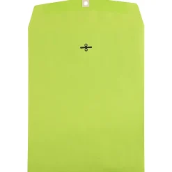 Hot JAM Paper 10 x 13 Open End Catalog Colored Envelopes with Clasp Closure, Ultra Lime Green, 100/Pack (V0128186)
