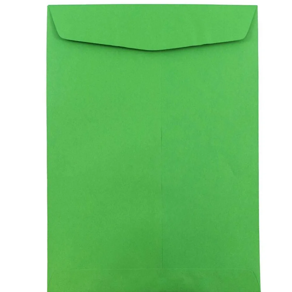 Hot JAM Paper 10 x 13 Open End Catalog Colored Envelopes, Green Recycled, 100/Pack (V0128190)