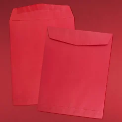 Discount JAM Paper 10 x 13 Open End Catalog Colored Envelopes, Red Recycled, 100/Pack (V0128192)
